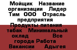 Мойщик › Название организации ­ Лидер Тим, ООО › Отрасль предприятия ­ Продукты питания, табак › Минимальный оклад ­ 30 000 - Все города Работа » Вакансии   . Адыгея респ.,Адыгейск г.